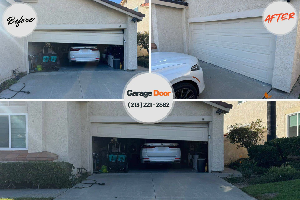 Before and after: garage door repair Moscow, PA